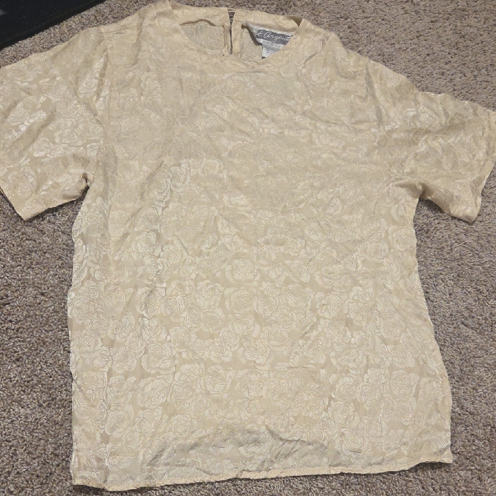 Pat Argenti Vintagr Silk Floral Top